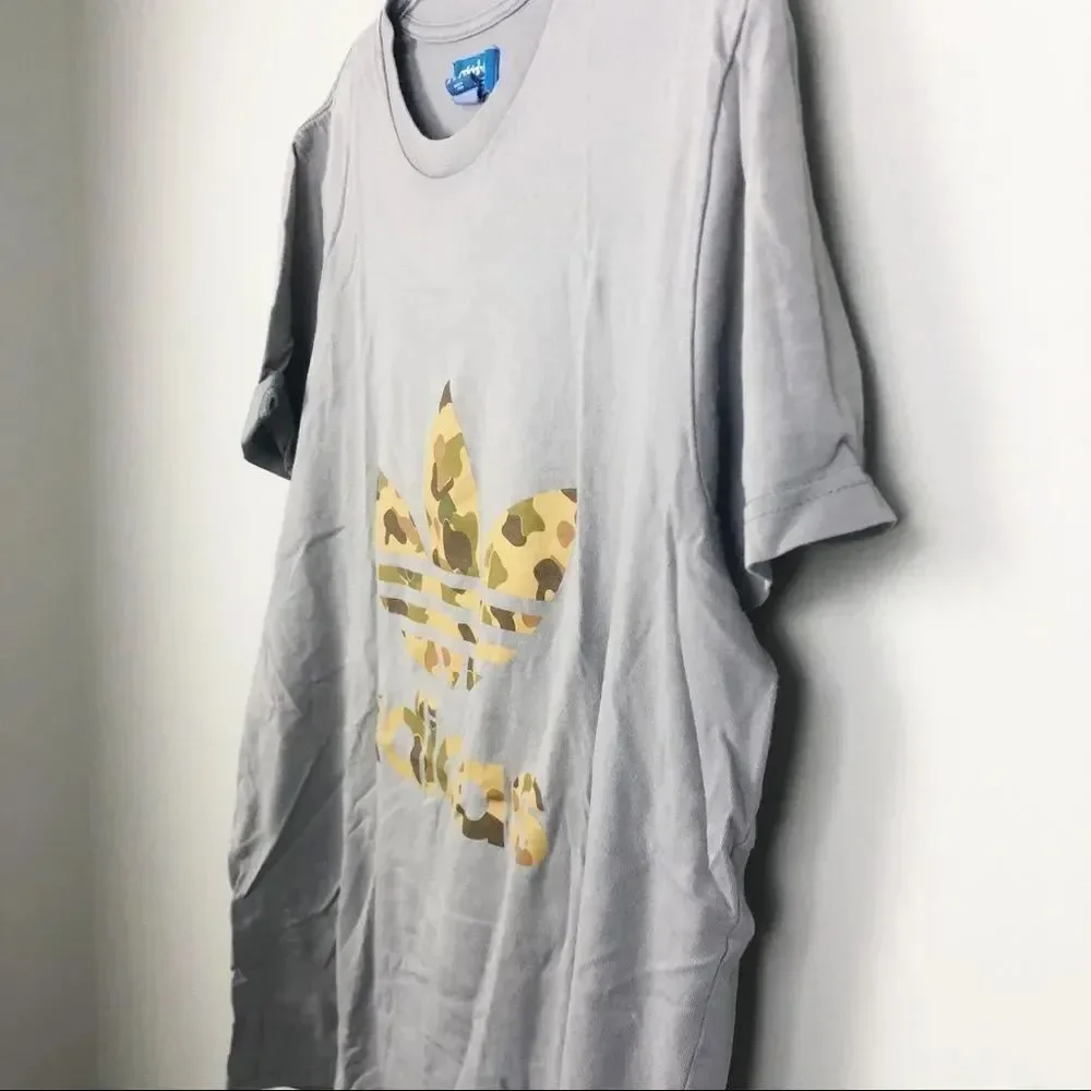ADIDAS | Camo Logo Gray Short Sleeve Tee X-Large